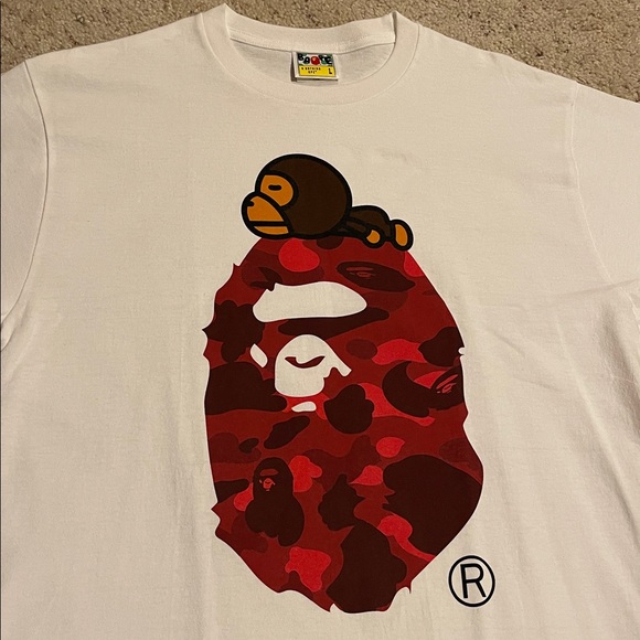 NWOT BAPE RED CAMO TEE JAPAN SZ LARGE - Picture 4 of 6